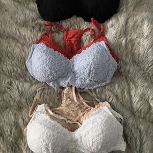 6 Aerie Softest Lace padded bralettes bundle